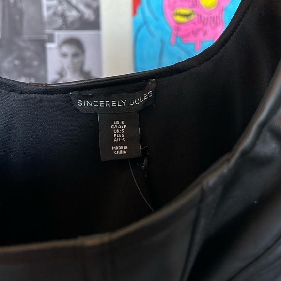 BLACK LEATHER DRESS - Picture 3 of 3